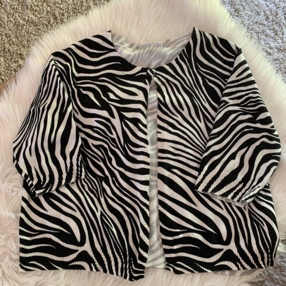 Cato 22/24 zebra print cardigan EUC